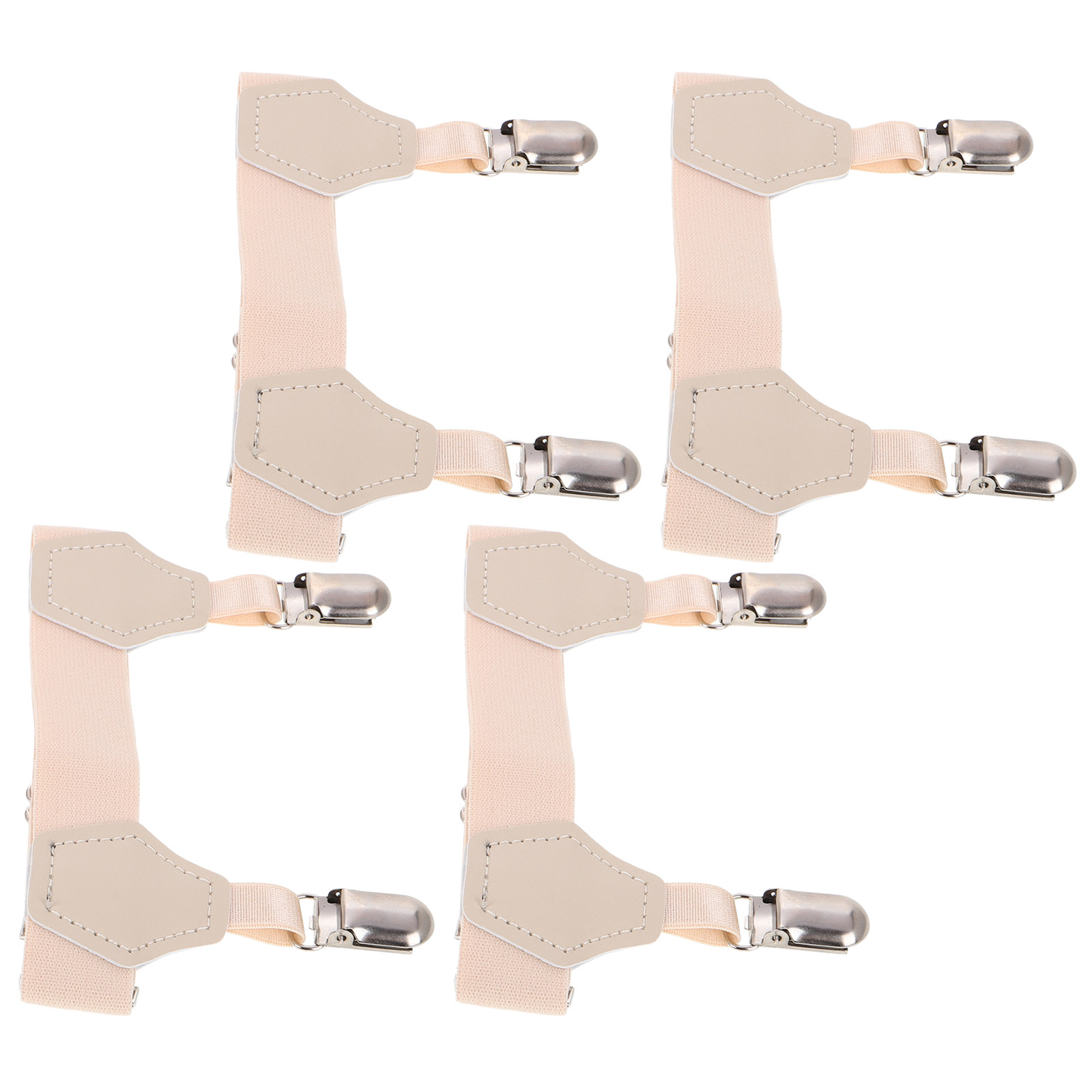 Men'S Formal Wear With Suspenders - メンズ用ソックスガーター4個セット。調整可能な伸縮性素材、滑り止めクリップ付き。丈夫な金属製のサスペンダーで、シャツをしっかり固定。普段使いからフォーマルな場、オフィスでの着用に最適。