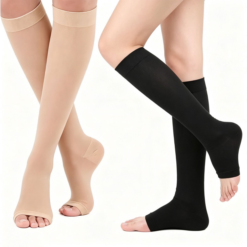 Sock Garter Men - つま先なしのコンプレッションソックス。医療用サポート。S～XXLサイズ。静脈瘤の予防に。男性・女性用。普段使いに最適。