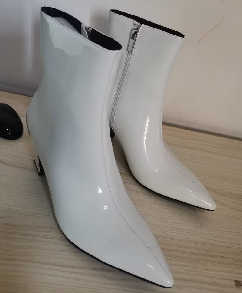 新しいファッション白いブーツ男性用高品質パテントレザーブーツ - Men Formal Wear With Boots のレビューと価格