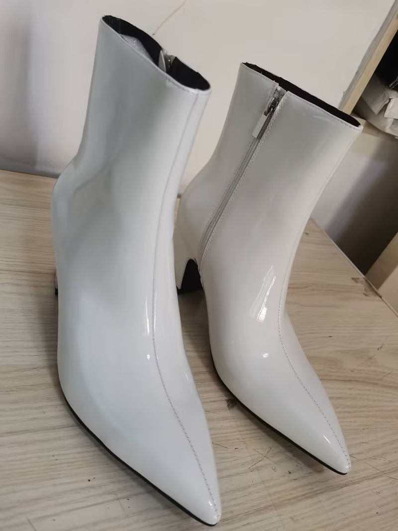 新しいファッション白いブーツ男性用高品質パテントレザーブーツ - Men Formal Wear With Boots のレビューと価格